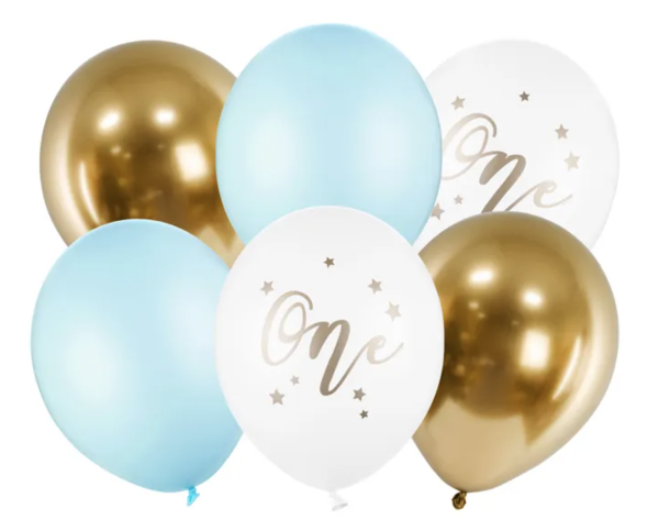 Latexballons - 1. Geburtstag ONE, Junge - je ø 30cm